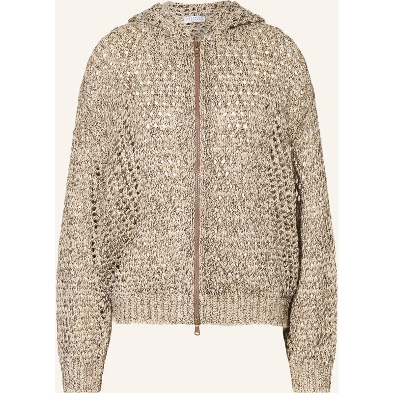 Brunello Cucinelli Strickjacke Mit Leinen Und Seide braun