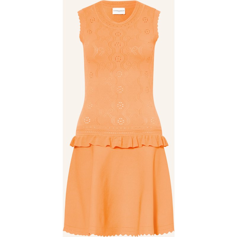 Claudie Pierlot Strickkleid Mit Rüschen orange
