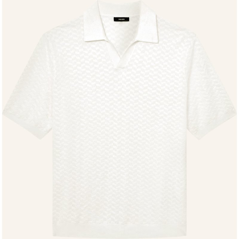 Reiss Strick-Poloshirt Sol weiss