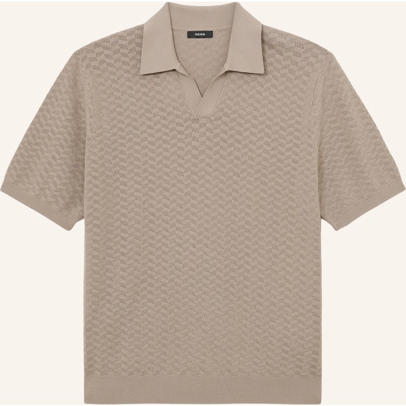 Reiss Strick-Poloshirt Sol braun
