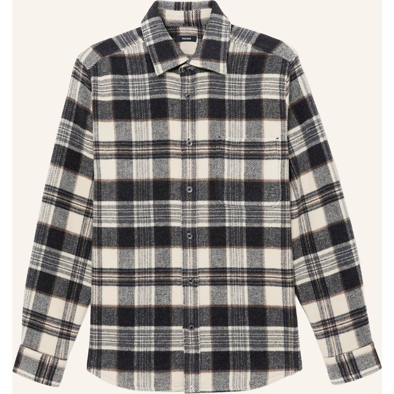 Reiss Flanell-Overjacket Crosby grau