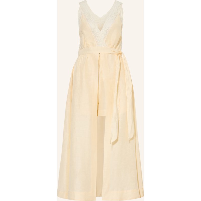 Sandro Wickelkleid Mit Leinen Und Spitze gelb