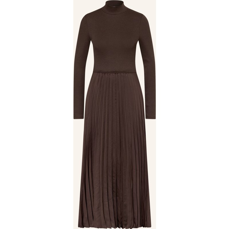 Rich & Royal Kleid Im Materialmix Mit Plissees braun