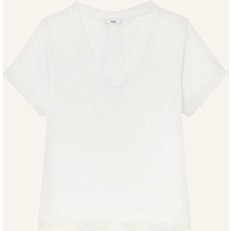 Reiss T-Shirt Lola Aus Leinen weiss