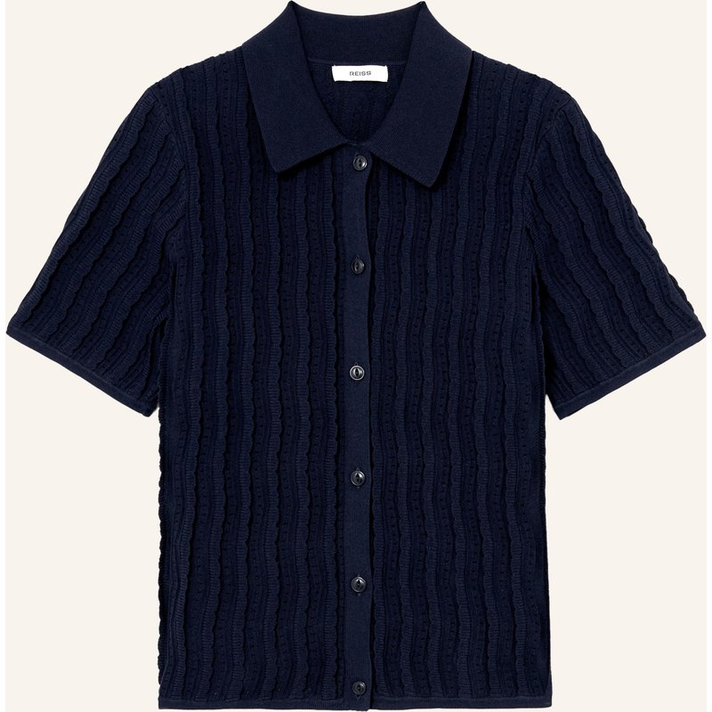 Reiss Strick-Poloshirt Audrey blau
