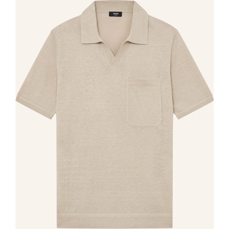 Reiss Strick-Poloshirt Fairmont beige