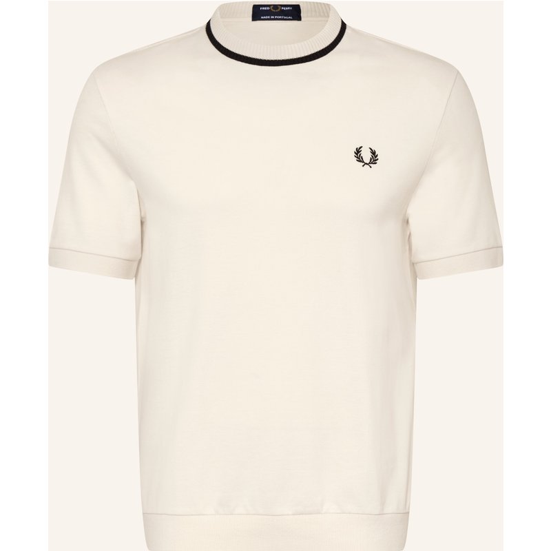 Fred Perry T-Shirt Aus Piqué weiss