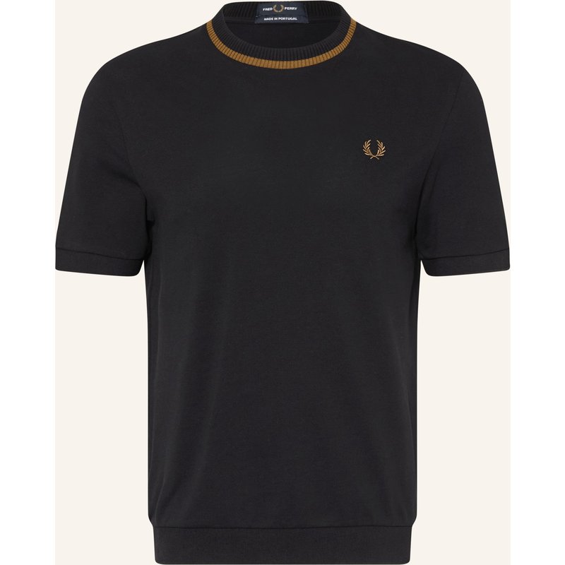 Fred Perry T-Shirt Aus Piqué schwarz