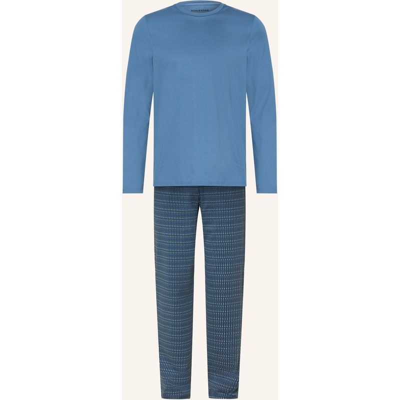 Schiesser Schlafanzug Casual Essentials blau