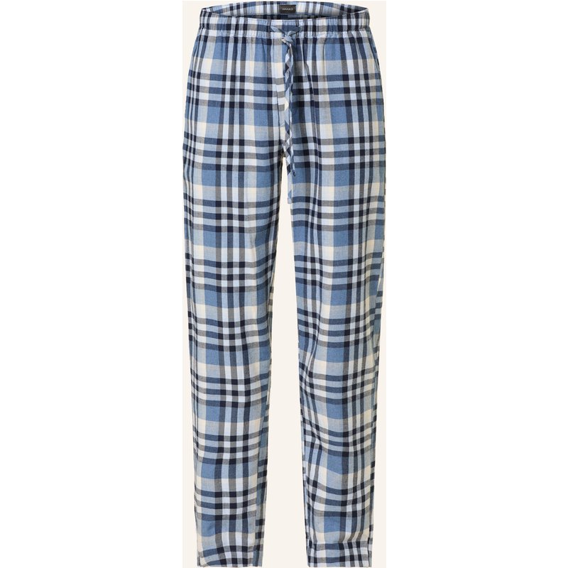 Hanro Schlafhose Cozy Comfort Aus Flanell blau
