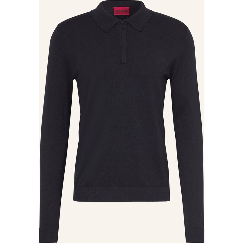 Hugo Strick-Poloshirt San Pippo Slim Fit blau