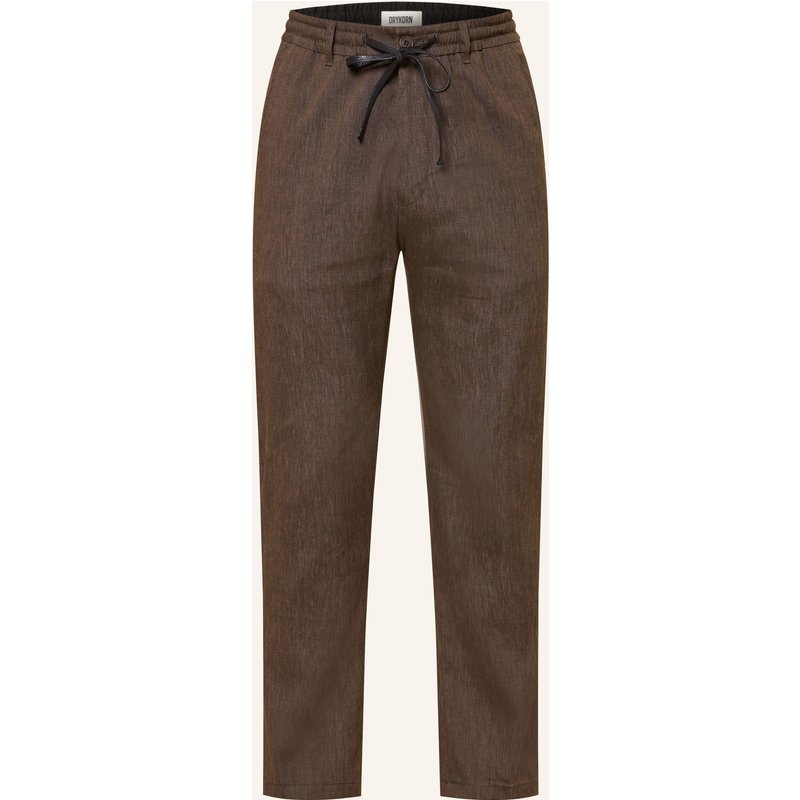 Drykorn Hose Deger Im Jogging-Stil Regular Fit Mit Leinen braun
