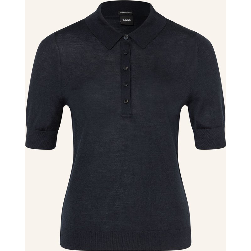 Boss Poloshirt Fidenka Aus Merinowolle blau