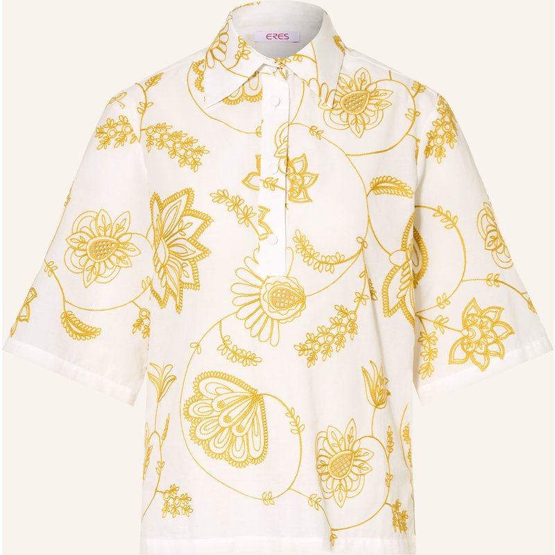 Eres Blusenshirt Izana Mit Lochspitze Und 3/4-Arm weiss