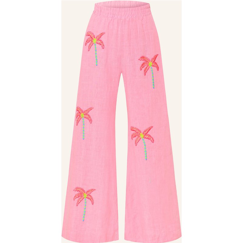 Grace Marlenehose Aus Leinen Mit Pailletten pink