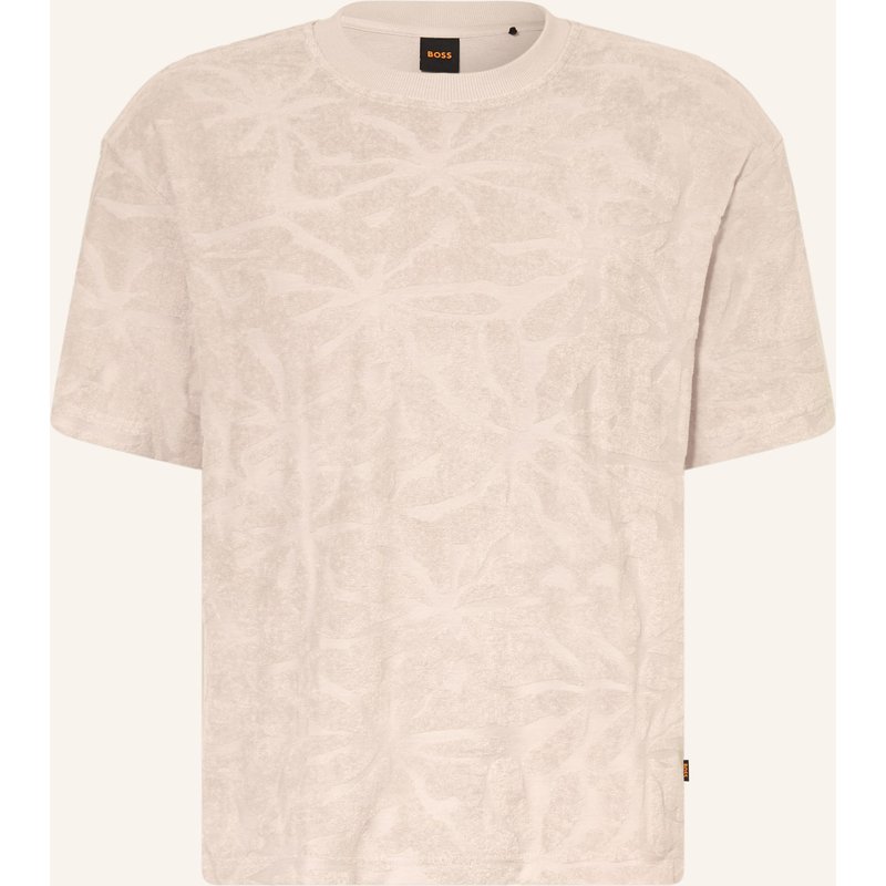 Boss T-Shirt Flower Aus Frottee beige