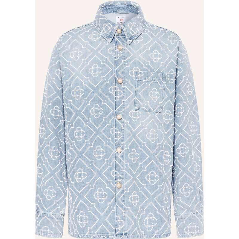 Casablanca Jeanshemd Comfort Fit Mit Schmuckperlen blau