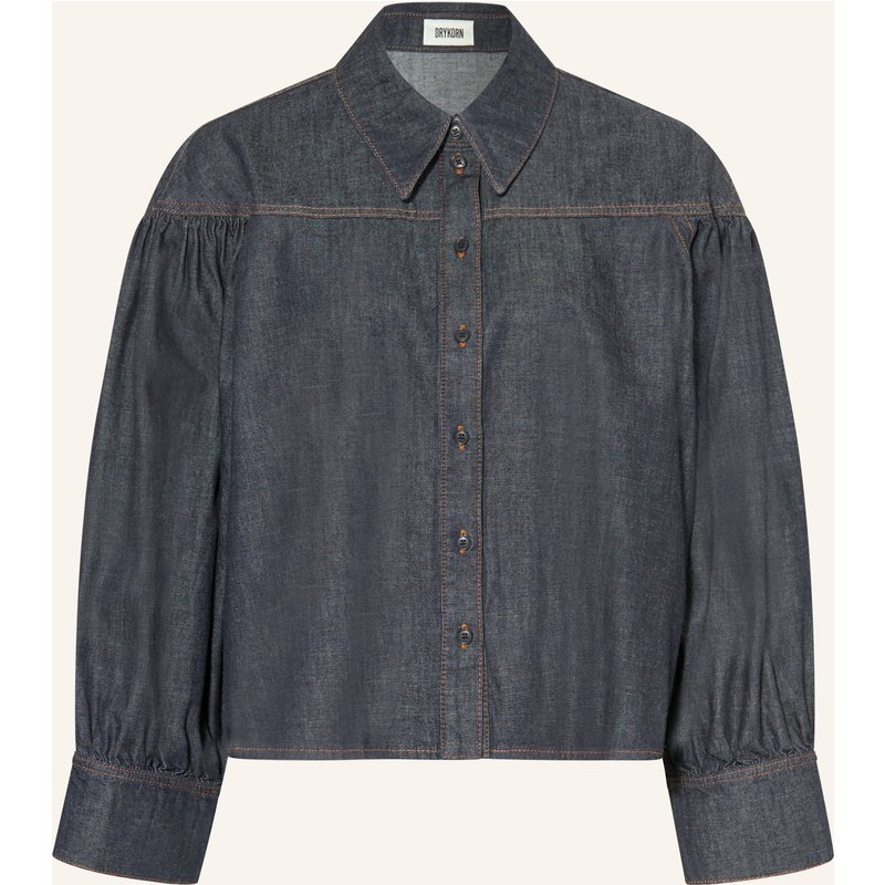Drykorn Hemdbluse Seleni In Jeansoptik blau