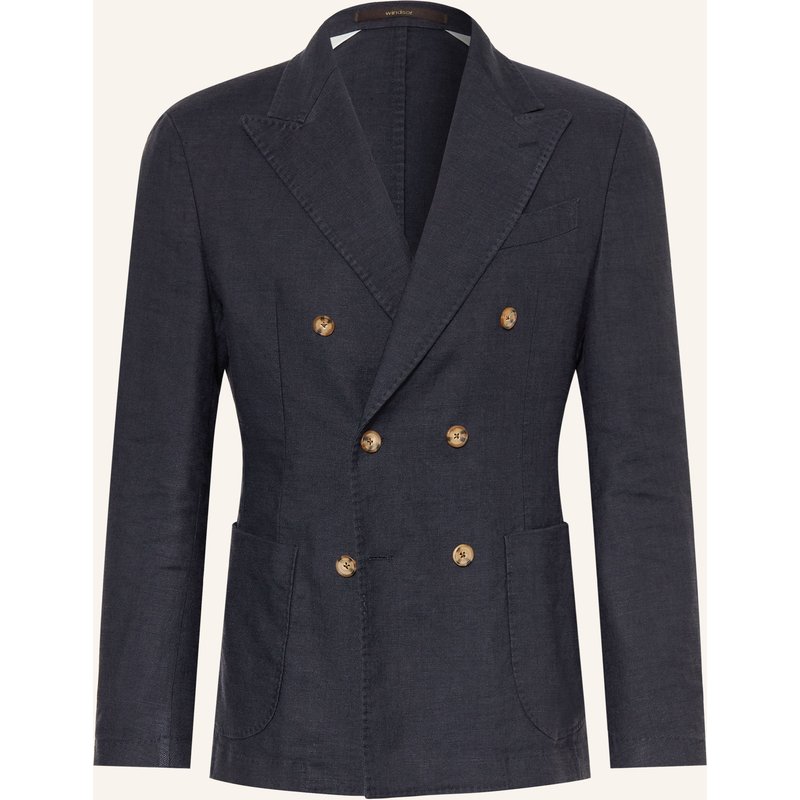 Windsor. Anzugsakko Salino Shaped Fit Mit Leinen blau