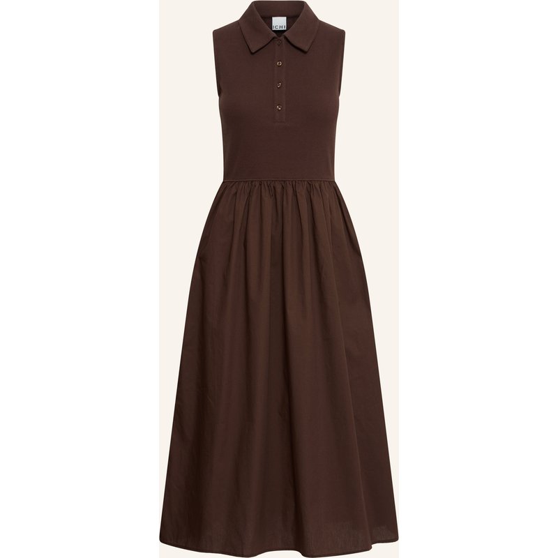 Ichi Polokleid Ihmonna Im Materialmix braun