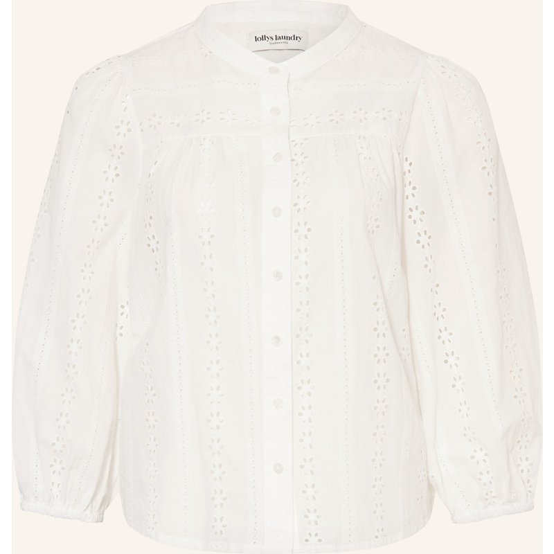 Lollys Laundry Bluse Junell Aus Lochspitze Und 3/4-Arm weiss