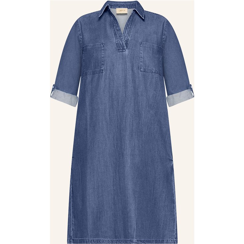 Cartoon Kleid In Jeansoptik Mit 3/4-Arm blau
