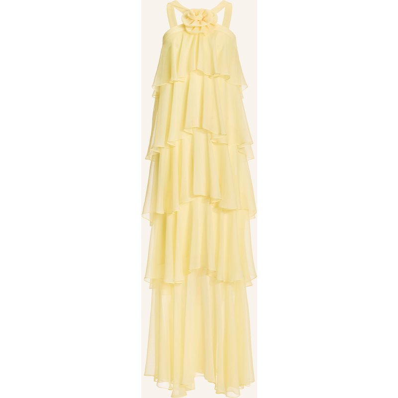 Swing Abendkleid Mit Volants gelb