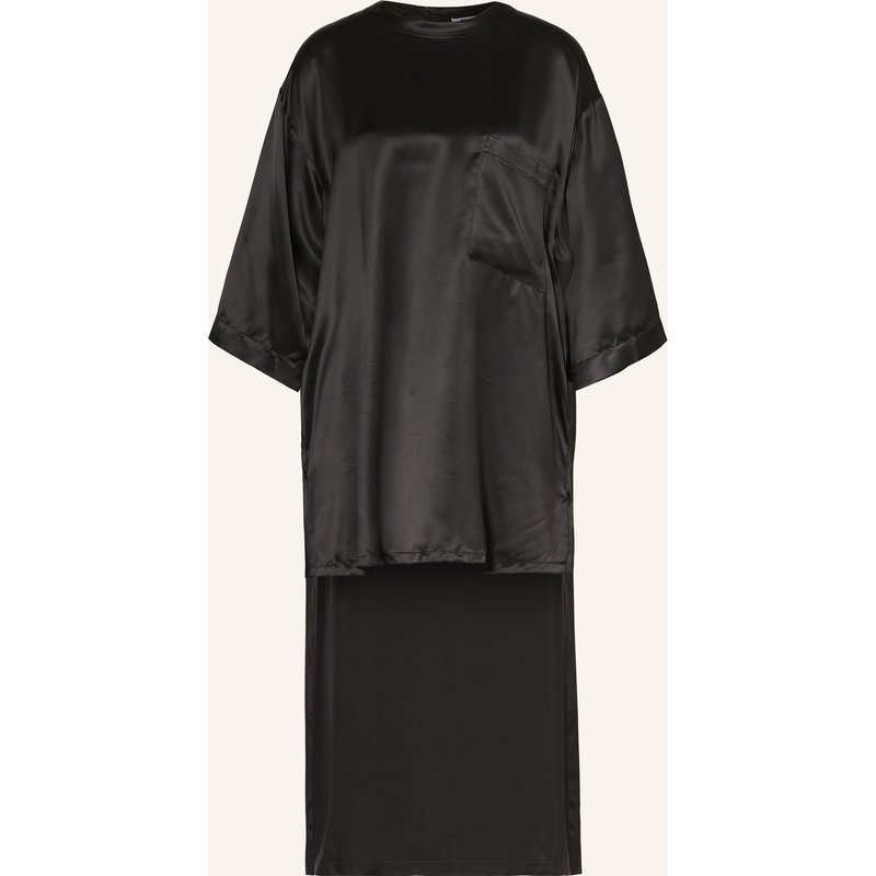 Darkpark Blusenshirt Tara Aus Satin Mit 3/4-Arm schwarz