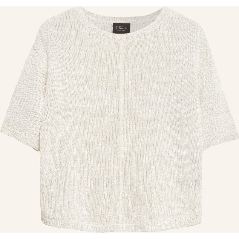 S.Oliver Black Label Strickshirt Mit Glitzergarn weiss