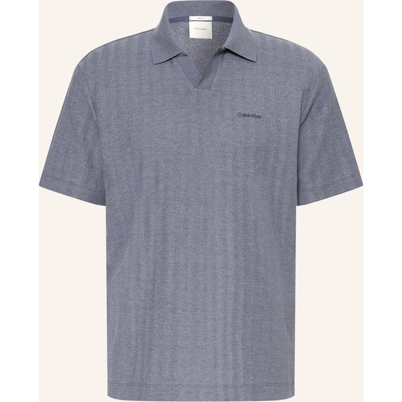 Calvin Klein Piqué-Poloshirt Easy Fit blau