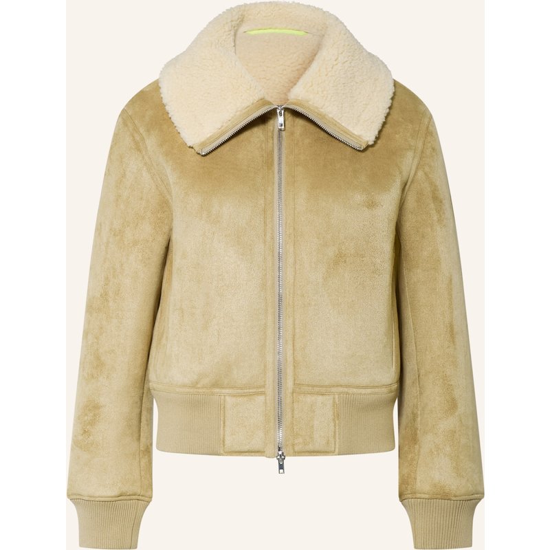 No.1 Como Jacke Cleveland Mit Teddyfell beige