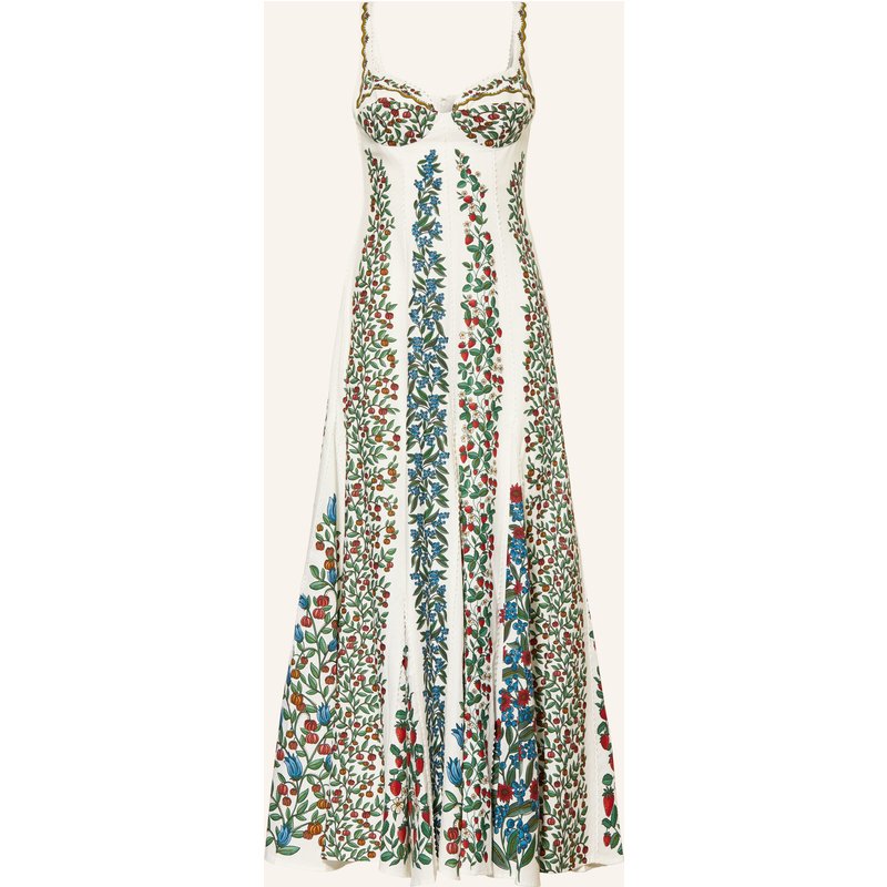 Farm Rio Kleid Fruit Beauty Mit Leinen Und Spitze weiss