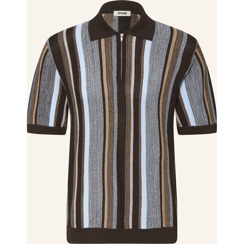 Drykorn Strick-Poloshirt Niivan Regular Fit braun
