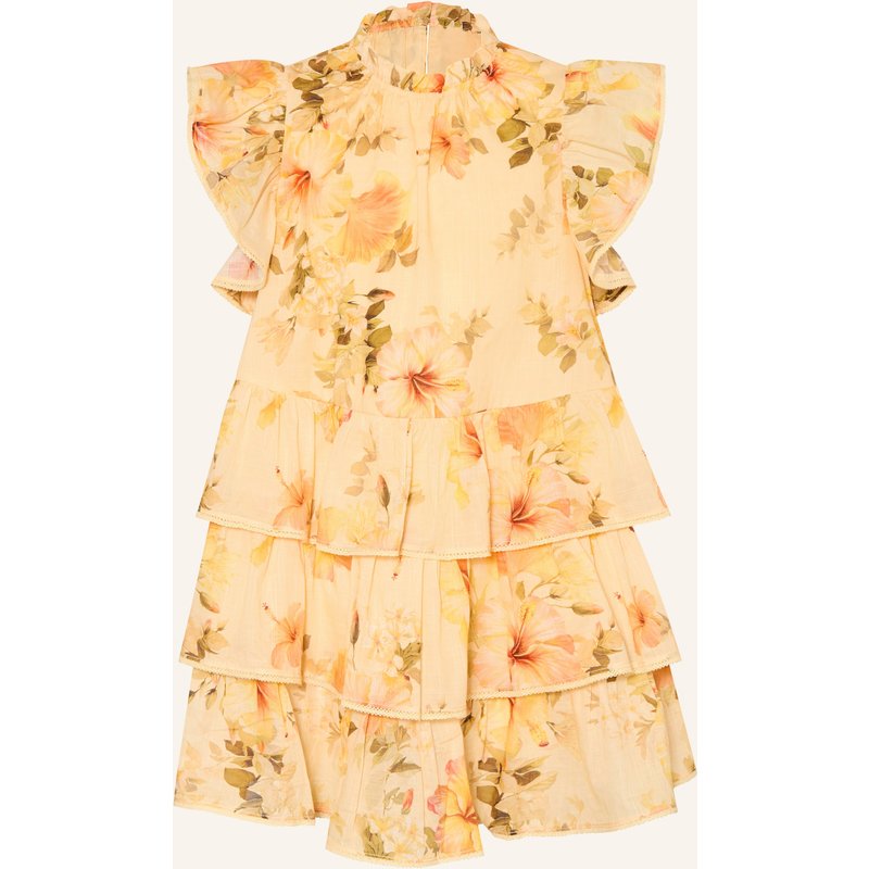 Zimmermann Kleid Mahon Mit Spitze Und Rüschen orange