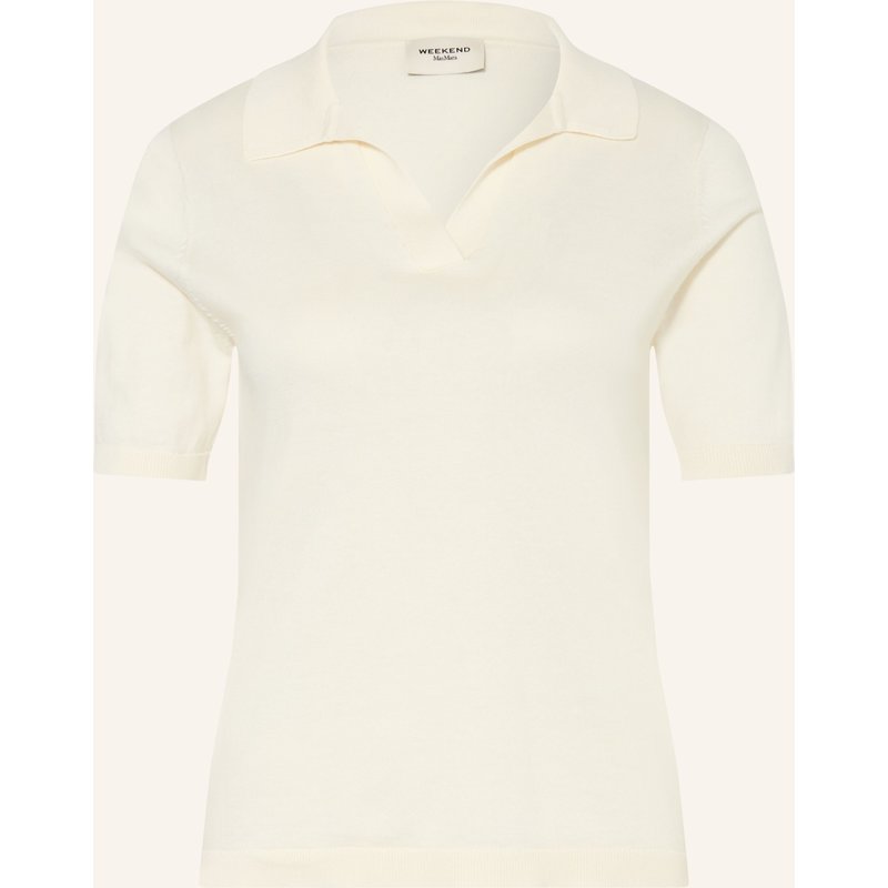 Weekend Max Mara Strick-Poloshirt Roncolo Mit Seide weiss