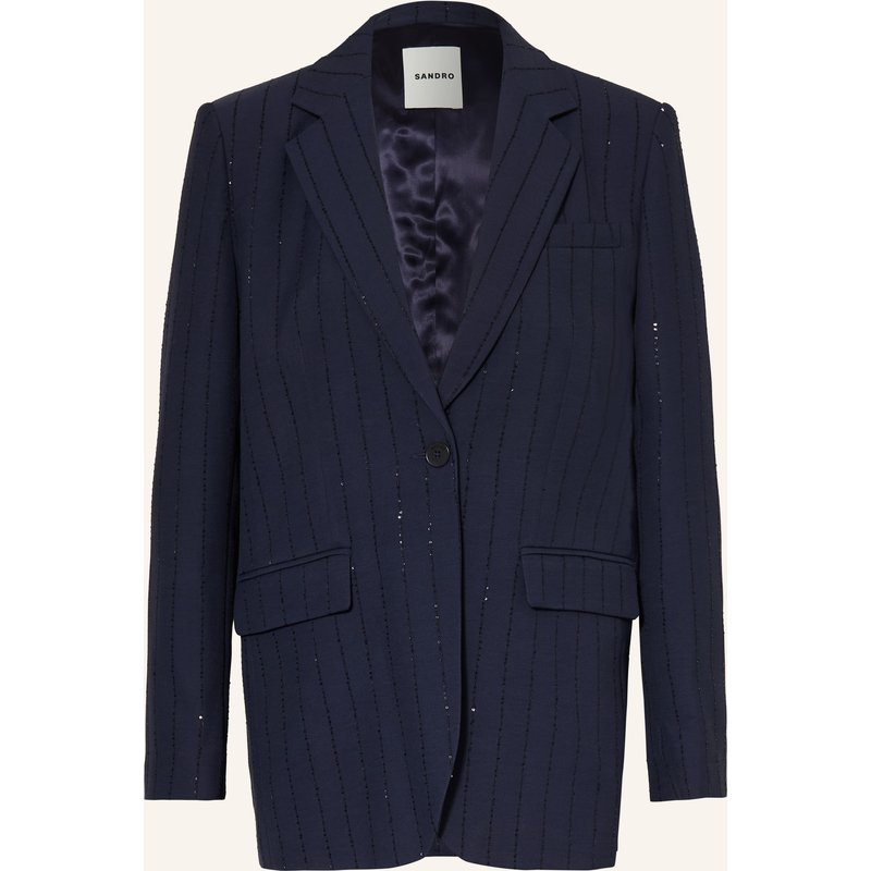 Sandro Longblazer Mit Pailletten blau