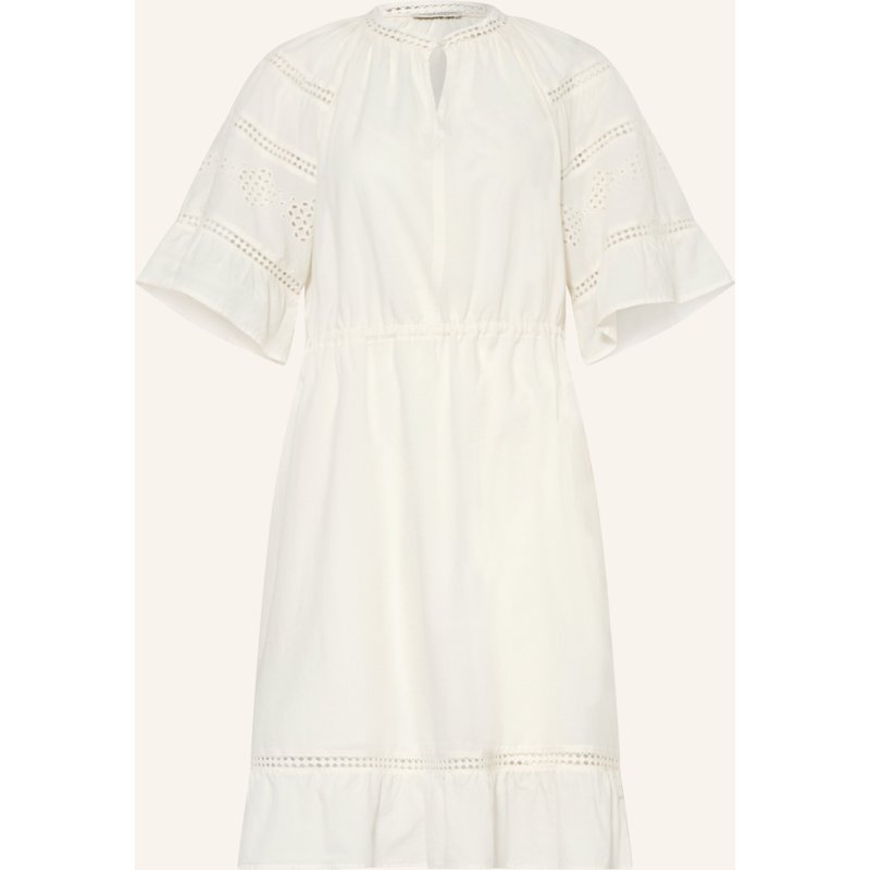 Marc O'polo Kleid Mit Lochspitze Und Rüschen weiss