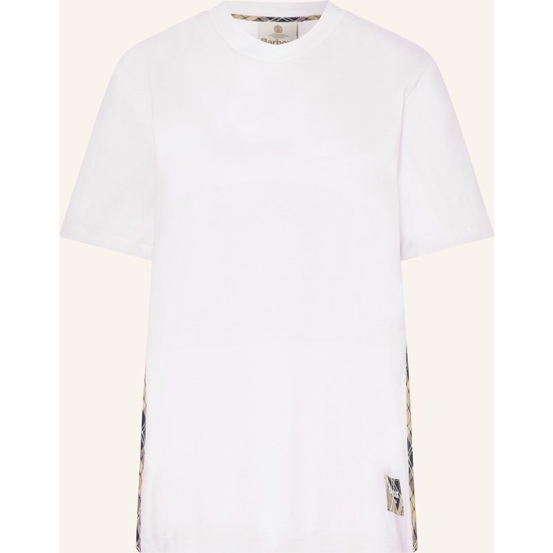 Barbour T-Shirt Fawne Mit Galonstreifen weiss