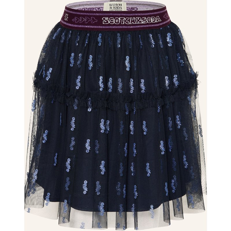 Scotch & Soda Tüllrock Mit Glitzergarn Und Rüschen blau