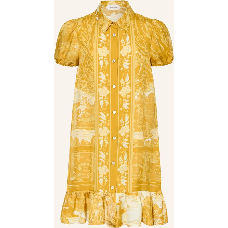 Versace Hemdblusenkleid Aus Seide weiss