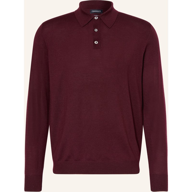 Strokesman's Strick-Poloshirt Aus Merinowolle rot
