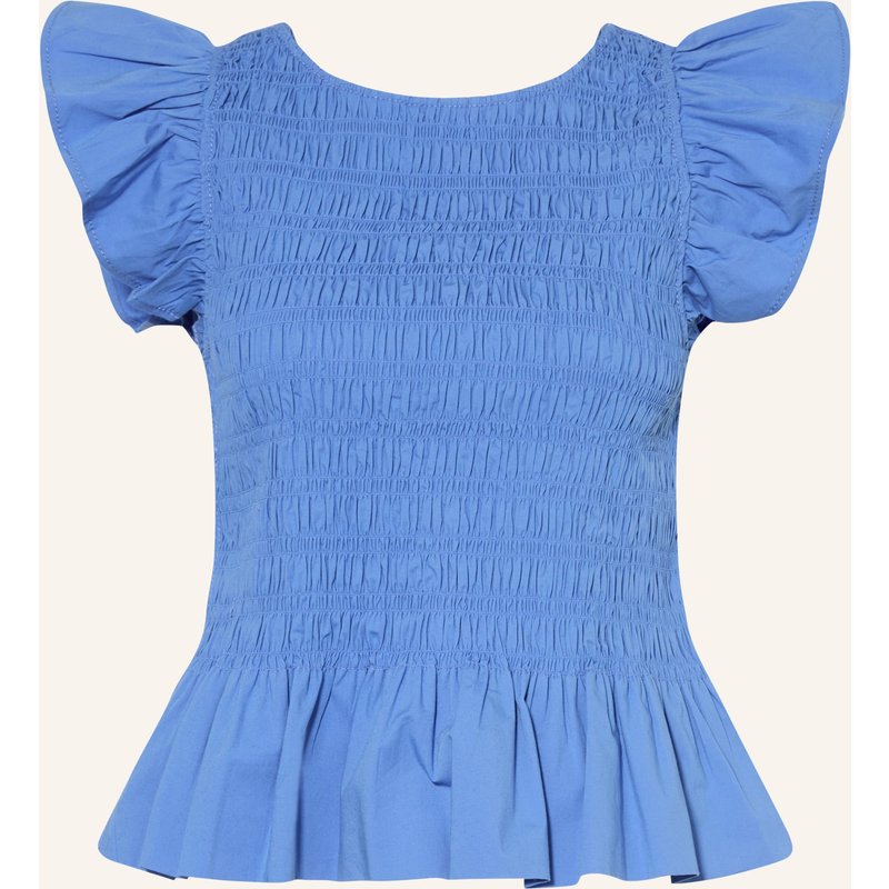 Ganni Blusenshirt Mit Volants blau