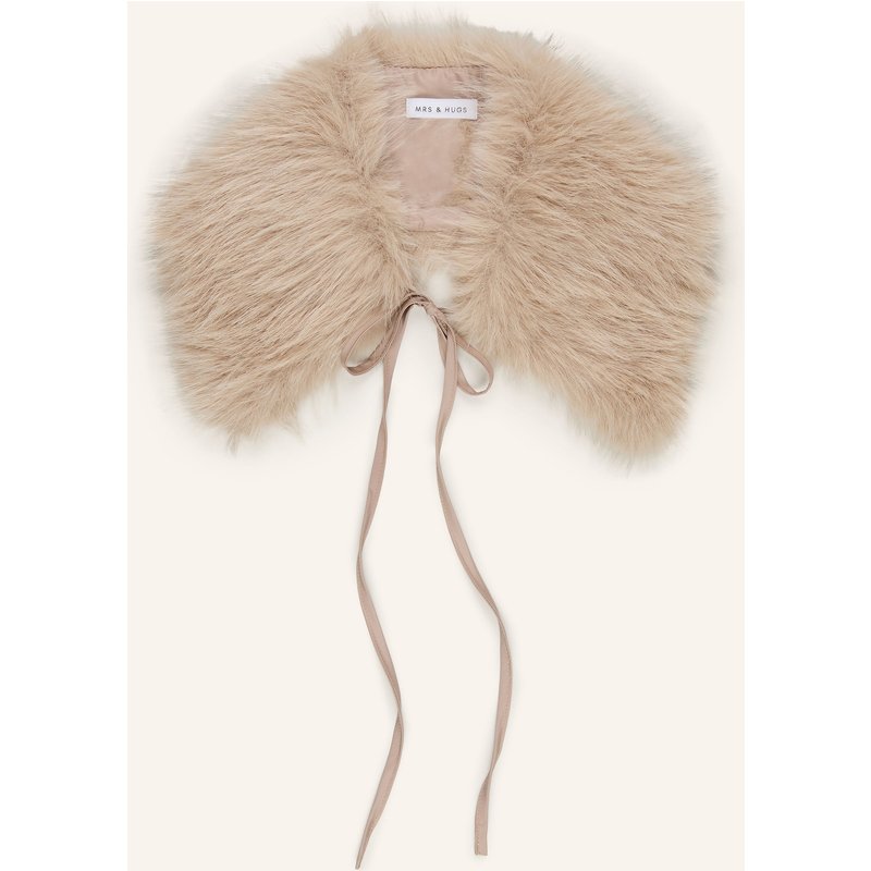 Mrs & Hugs Kunstfell-Kragen beige