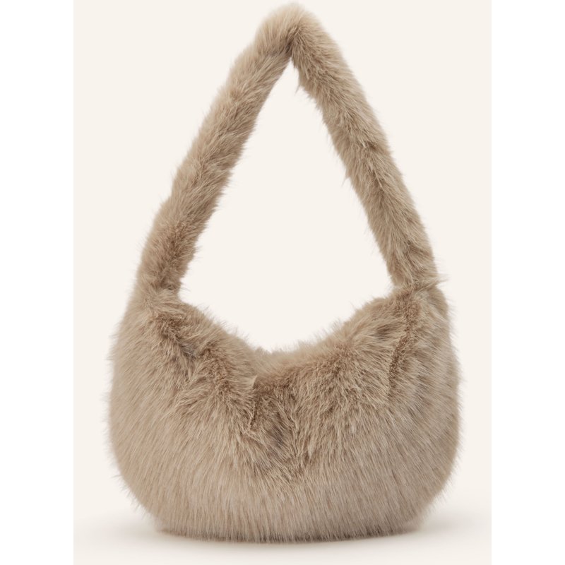 Mrs & Hugs Schultertasche Aus Kunstfell beige