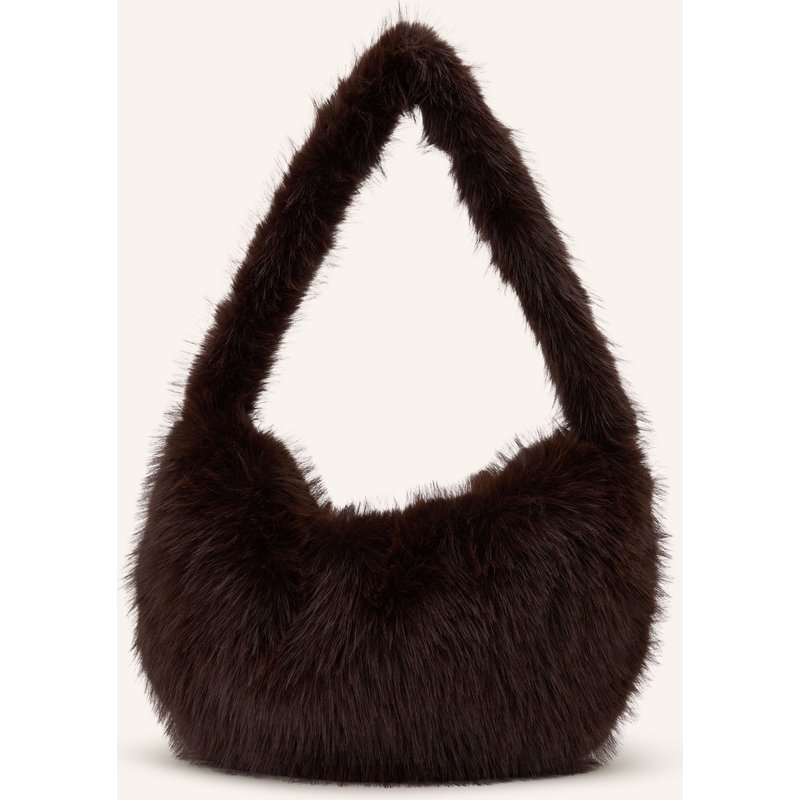 Mrs & Hugs Schultertasche Aus Kunstfell braun