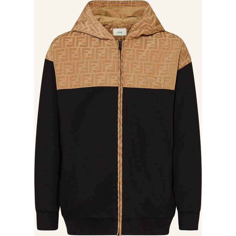 Fendi Sweatjacke Im Materialmix schwarz