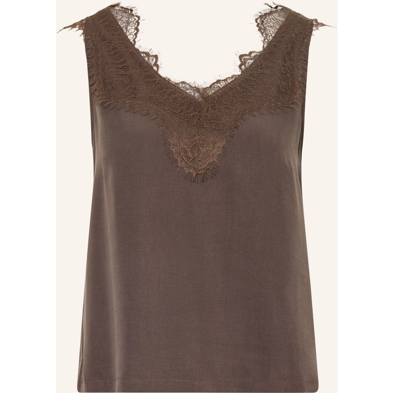 Smith & Soul Top Mit Spitze braun