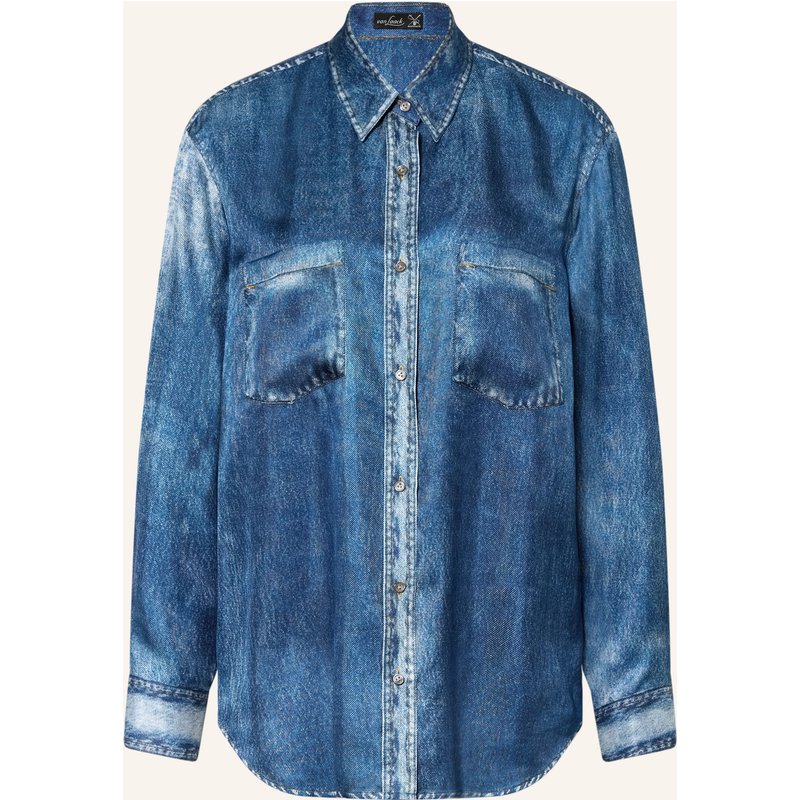 Van Laack Hemdbluse Vl-Catelyn-Xx In Jeansoptik Aus Seide blau