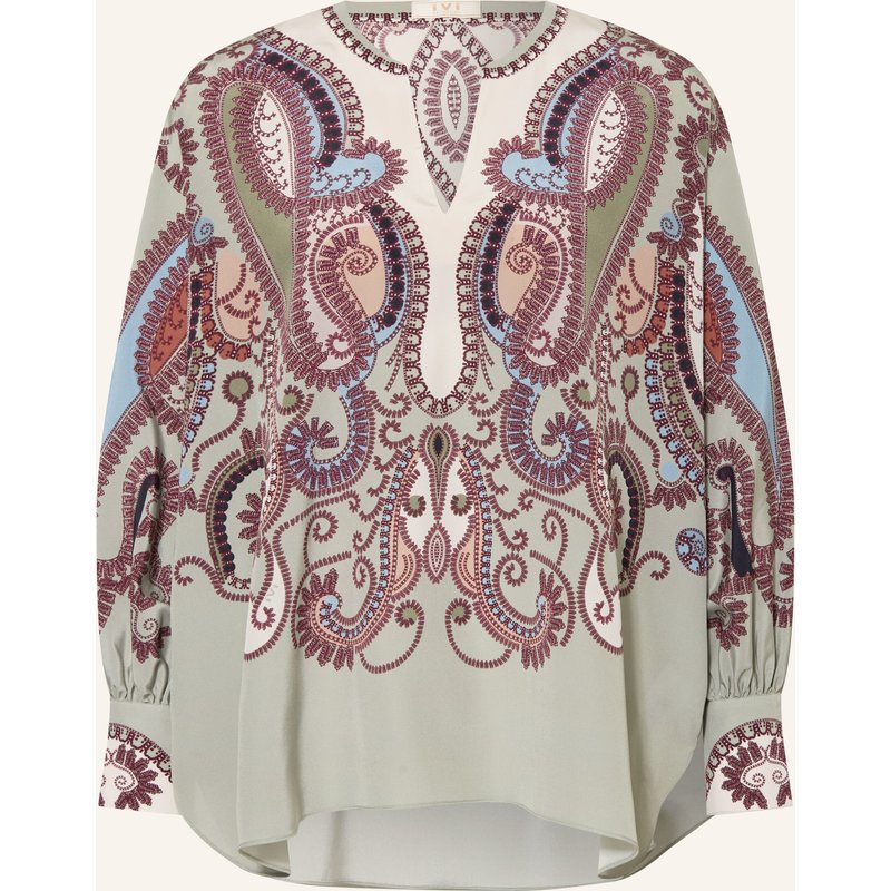 Ivi Collection Blusenshirt Mit Seide gruen
