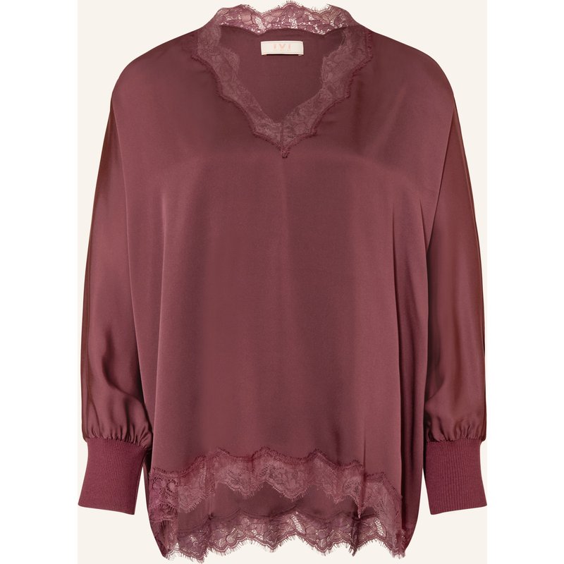 Ivi Collection Blusenshirt Mit Seide rot
